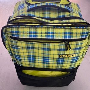 Burton plaid carryon suitcase.